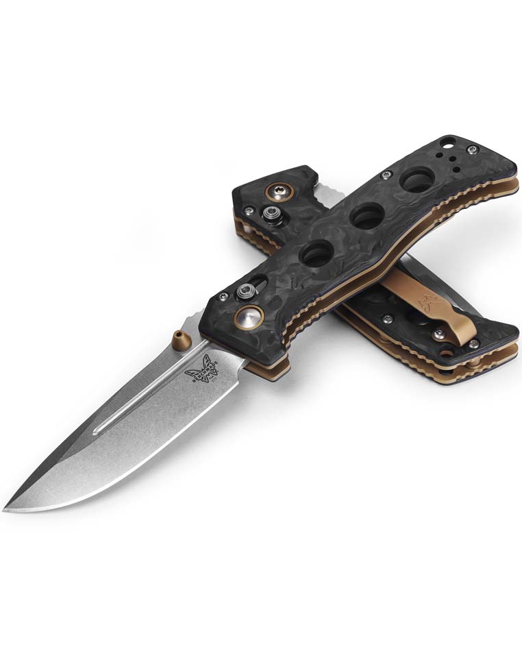  Benchmade 273-03 Shane Sibert Mini Adamas Folding Knife 3.25" CPM-Magnacut Blade Marbled Carbon Fiber Handles