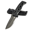  Benchmade 275SGY-1 Shane Sibert Adamas Serrated Folding Knife 3.78" CruWear Tungsten Gray Plain Blade, Black G10 Handles