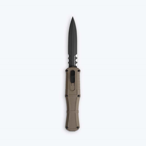 Benchmade 3370SGY-1 Claymore OTF SERRATED Automatic 3.89" CPM-D2 Ranger Green Grivory Handles Knife - 3370SGY-1