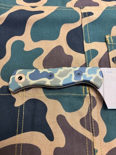 Benchmade 4010FE-2601 Father's Day Limited Station Knife, Cerakote Camo Pattern Handles, Boltaron Shealth with Clip - 4010FE-2601