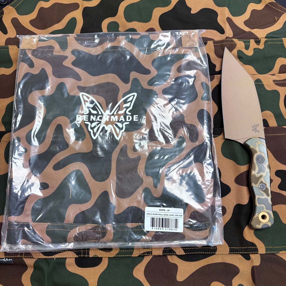 Benchmade 4010FE-2601 Father's Day Limited Station Knife, Cerakote Camo Pattern Handles, Boltaron Shealth with Clip - 4010FE-2601