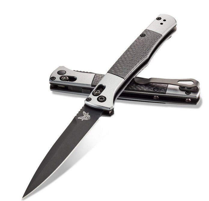 Benchmade 4170BK Auto Fact, 3.95" Black DLC Coated CPM-S90V Spear-point Blade, Aluminum w/Carbon Fiber inlays Handle