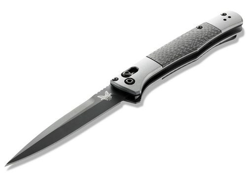 Benchmade 4170BK Auto Fact, 3.95" Black DLC Coated CPM-S90V Spear-point Blade, Aluminum w/Carbon Fiber Inlays Handle Knife - 4170BK