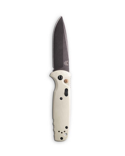 Benchmade 4300BK-03 CLA AUTO Folding Knife 3.4" CPM-Magnacut DLC Battlewash Blade Ivory G10 Handles - 4300BK-03