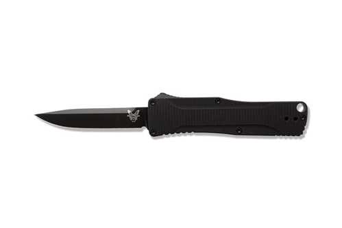 Benchmade OM 4850BK 2.48" Black Blade, Double Action Out the Front, Black Anodized Aluminum Handles, Automatic Knife - 4850BK