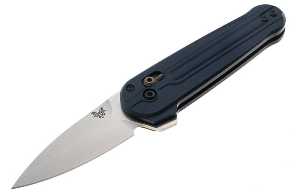 Benchmade 491 Lowden 2.79'' M390 Satin Blade, Crater Blue Aluminum Handles Knife
