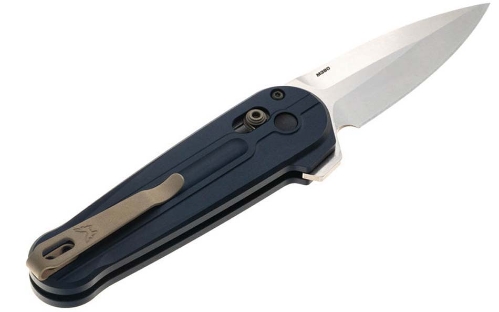 Benchmade 491 Lowden 2.79'' M390 Satin Blade, Crater Blue Aluminum Handles Knife - 491