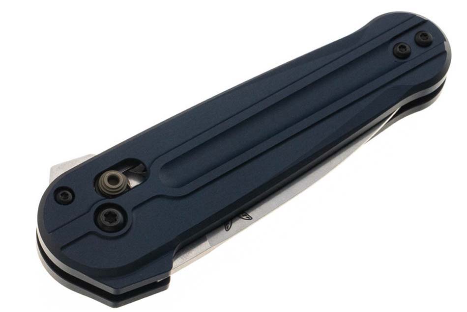 Benchmade 491 Lowden 2.79'' M390 Satin Blade, Crater Blue Aluminum Handles Knife - 491