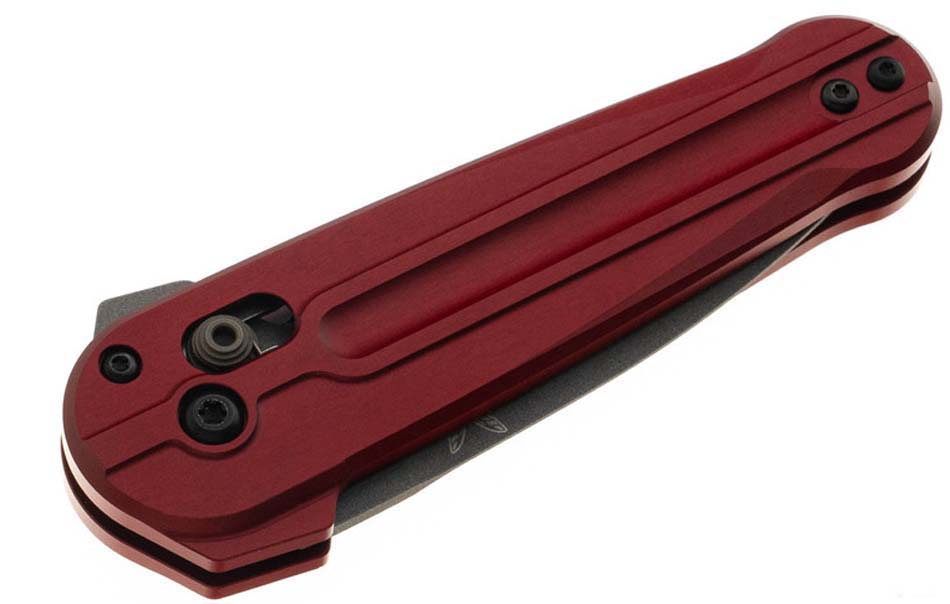 Benchmade 491GY-01 Lowden 2.79'' M390 Satin Blade, Phoenix Red Aluminum Handles Knife - 491GY-01