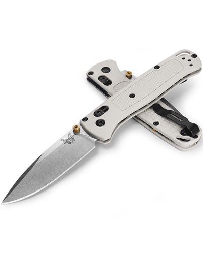 Benchmade 535-12 Bugout AXIS Folding Knife 3.24" S30V Satin Plain Blade, Tan Grivory Handles - 535-12