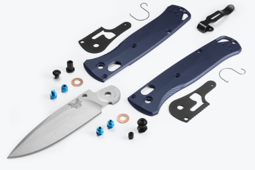 Benchmade 535SL-13 Bugout AXIS Folding Knife 3.24" S90V Cerakote Crushed Silver Finish Blade, Crater Blue Handles - 535SL-13