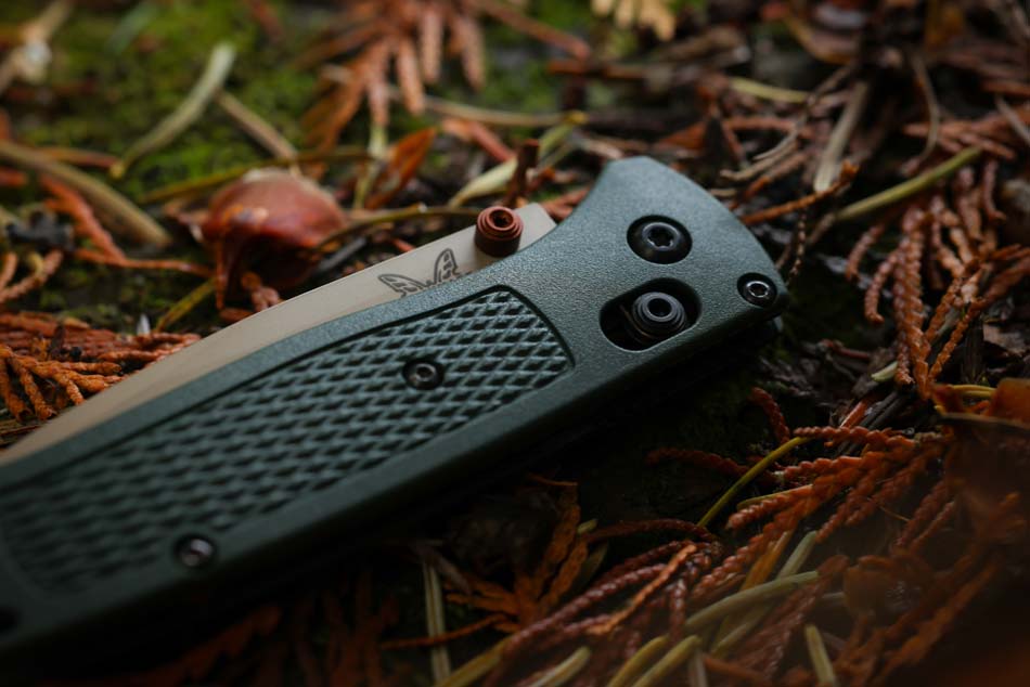 Benchmade 535TN-2601 Bugout AXIS Folding Knife 3.24" Elmax Satin Plain Blade Taiga Green Grivory - 535TN-2601