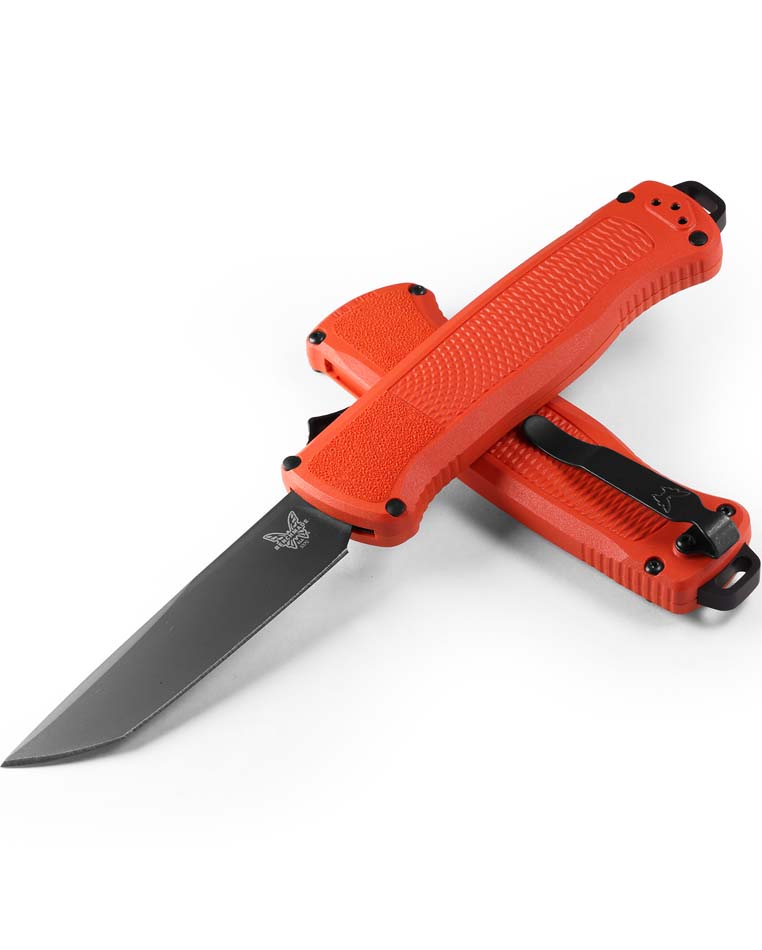 Benchmade 5370BK-04 Shootout Mesa Red Grivory, 3.5" DLC Blade, Automatic OTF Knife