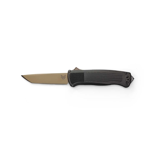 Benchmade 5370FE Shootout Black Grivory Handles, 3.5" Flat Earth Blade, Automatic OTF Knife - 5370FE