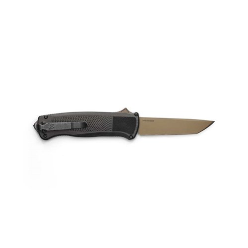 Benchmade 5370FE Shootout Black Grivory Handles, 3.5" Flat Earth Blade, Automatic OTF Knife - 5370FE