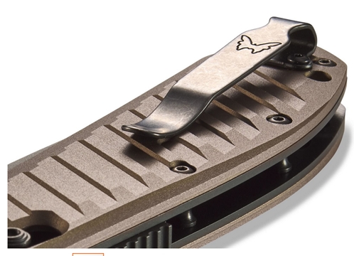 Benchmade 5700SGY-1 Auto Presidio II Folding Knife 3.72" Gray Coated CPM-M4 Blade, Burnt Bronze Aluminum Handles - 5700SGY-1