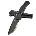 Benchmade 9070BK-1 Claymore AUTO Folding Knife 3.6" CPM-D2 Cobalt Serrated Blade, Black Grivory Handles