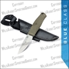 Benchmade 200 Puukko Fixed Blade Knife 3.75" CPM-3V Satin, OD Green Santoprene Handle, Black Leather Sheath