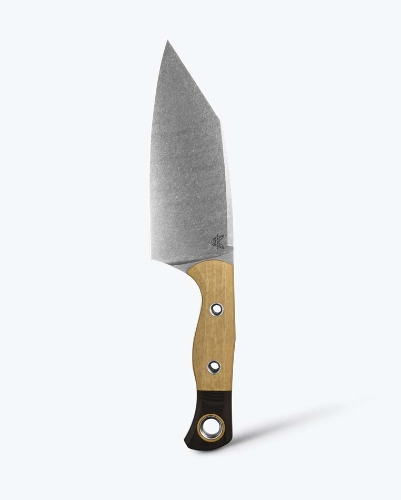 Benchmade 4010-02 Station Knife, 5.97" CPM-154 wear resistant stainless steel (58-61HRC), maple vally richlite with black G10 bolster handle - 4010-02