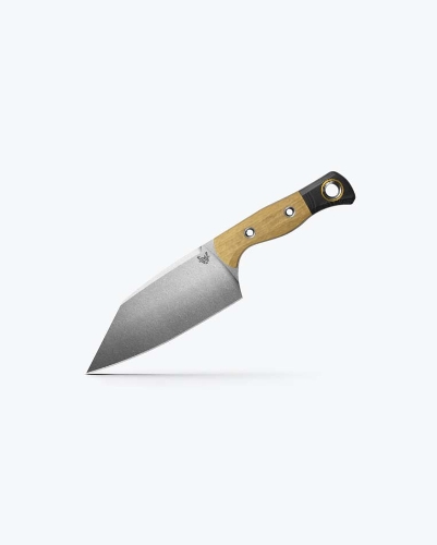 Benchmade 4010-02 Station Knife, 5.97" CPM-154 wear resistant stainless steel (58-61HRC), maple vally richlite with black G10 bolster handle - 4010-02