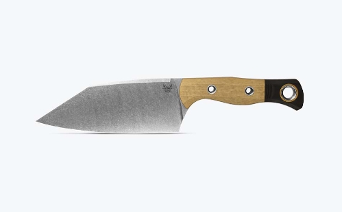 Benchmade 4010-02 Station Knife, 5.97" CPM-154 wear resistant stainless steel (58-61HRC), maple vally richlite with black G10 bolster handle - 4010-02