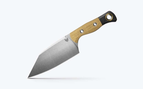 Benchmade 4010-02 Station Knife, 5.97" CPM-154 wear resistant stainless steel (58-61HRC), maple vally richlite with black G10 bolster handle - 4010-02