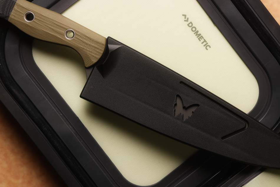 Benchmade 4025BK-01 Chef Knife, 8.04" DLC CPM-154 wear resistant stainless steel (58-61HRC), OD Green G10 Black G10 Bolster Handle - 4025BK-01