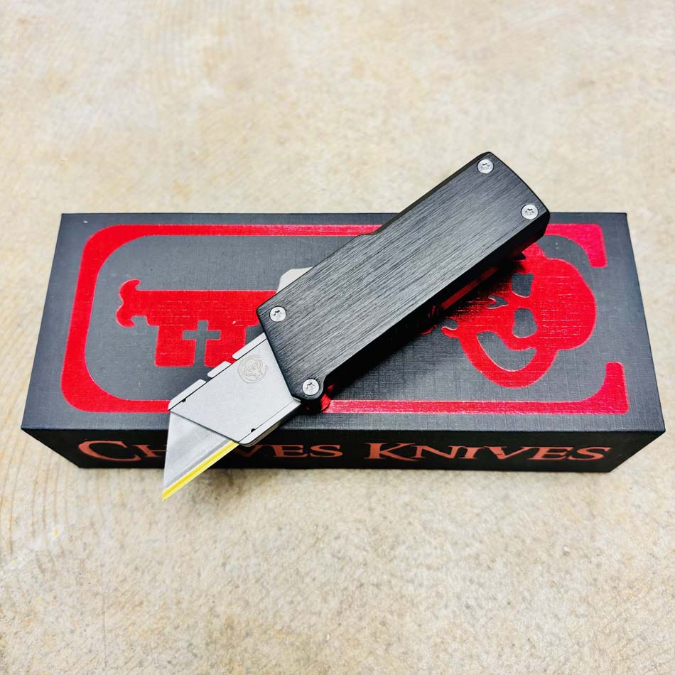 Chaves CHUB Auto OTF 1" Black Aluminum Knife - CHUB OTF Black