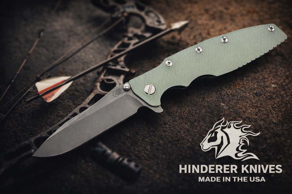 Rick Hinderer Eklipse 3.5" S45VN Spearpoint Tri-Way Battle Blue, Translucent Green G10 Knife Rick Hinderer Eklipse 3.5" S45VN Spearpoint Tri-Way Battle Blue, Translucent Green G10 Knife