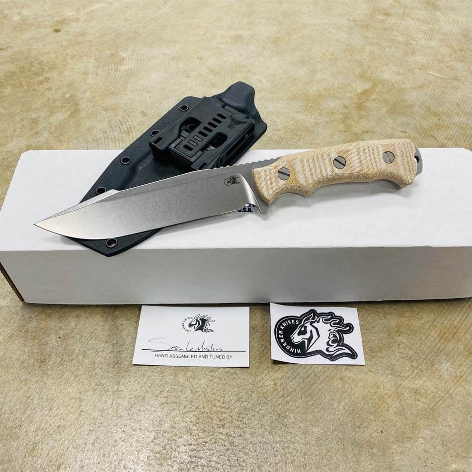Rick Hinderer Fieldtac 6" Harpoon Spearpoint Stonewash Natural Micarta Fixed Blade Knife