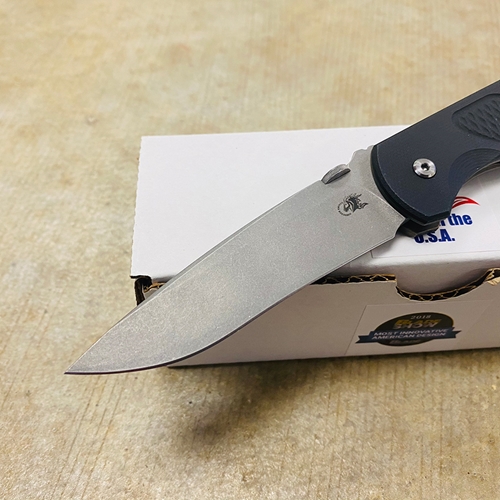 Rick Hinderer Tri-Way Firetac Folding Knife 3.625" CPM-20CV Stonewashed Recurve Blade, Black G10 and Battle Bronze Titanium Handles Knife  - K205FSGW00 Black G10