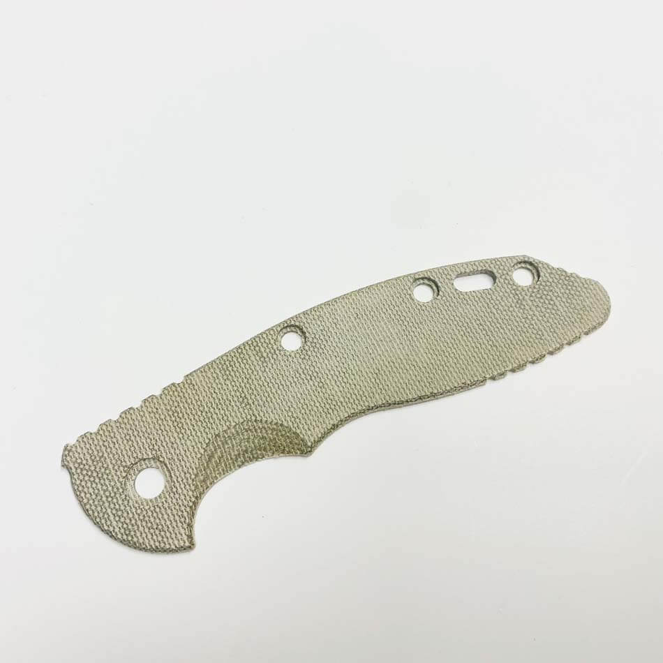 Rick Hinderer XM-18 3.5" SKINNY Micarta OD Green