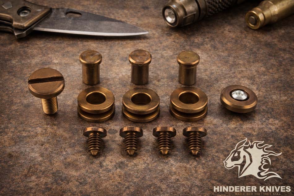 Rick Hinderer XM-18 3.5" Complete Hardware Kit - Stonewash Bronze Anodized Titanium TI  Hinderer XM-18 3.5" Complete Hardware Kit - Stonewash Bronze Anodized Titanium 