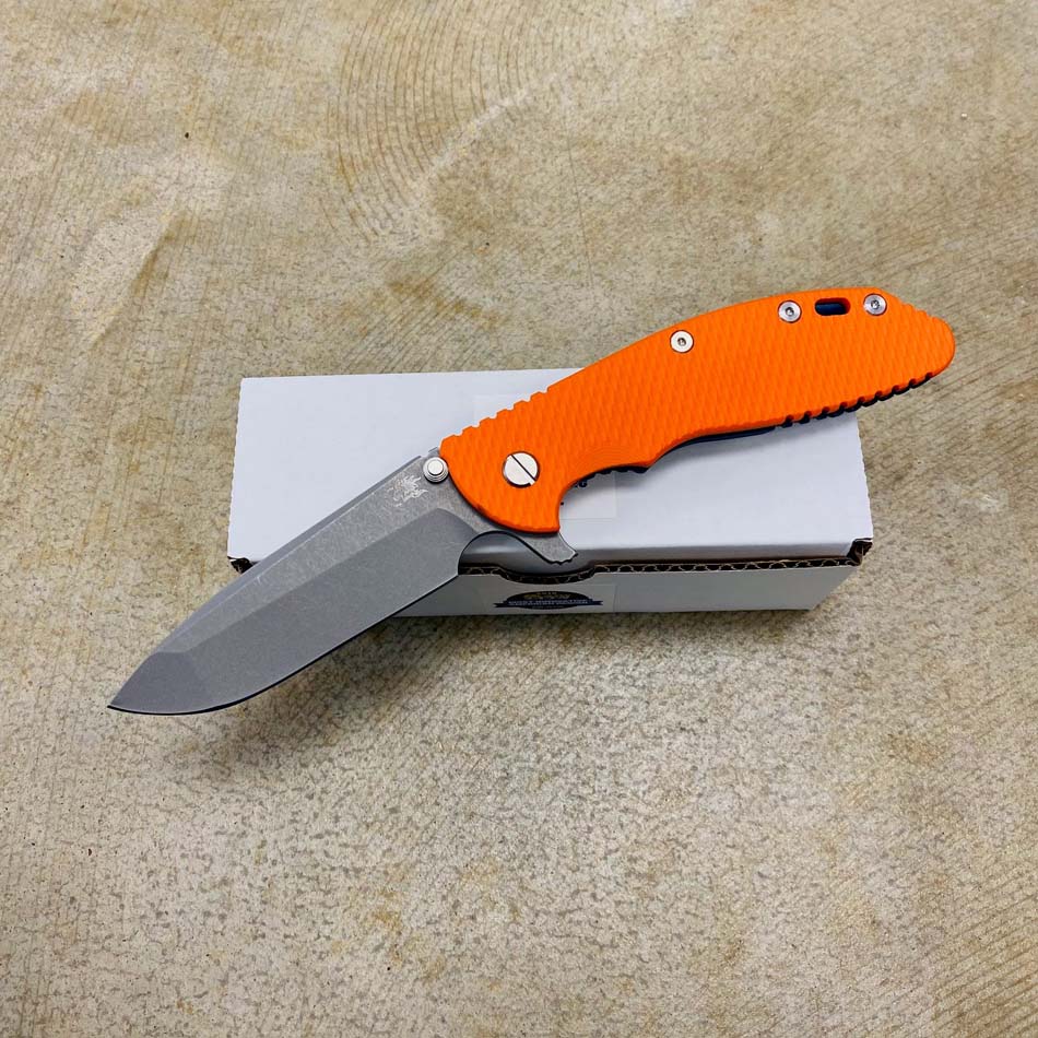 Rick Hinderer XM-24 4.0" Spanto Tri-Way, Battle Blue, Orange G10 Folding Knife Rick Hinderer XM-24 4.0" Spanto Tri-Way, Battle Blue, Orange G10 Folding Knife