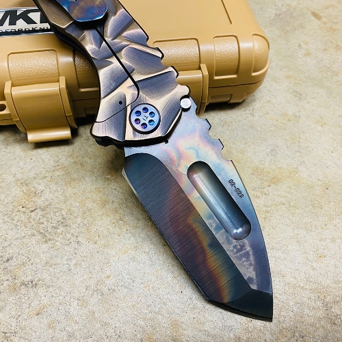 Medford Praetorian Genesis TI S35VN 3.3" Vulcan Stained Glass Brushed Clip Knife NP3 Breaker 02-023 - MK202SVT-02AN-TFCF-BP