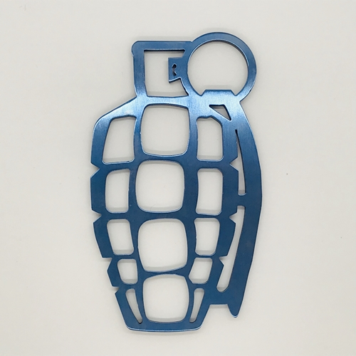 Medford Grenuckle All Titanium Knuckles "Paperweight" Bead Blasted and Faced Blue - MK098MKT Blue