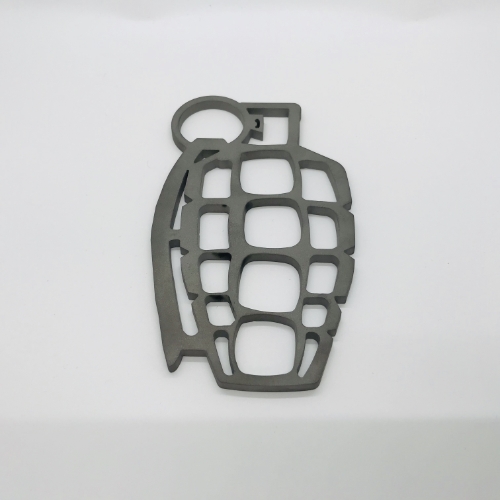 Medford Grenuckle All Titanium Gray Knuckles "Paperweight" with Blue MKT Logo Laser - MK098MKT Gray BLUE MKT logo