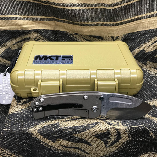 Medford Hund S35VN 2.25" Tumbled Blade Anodized Bronze WITH BLACK PVD CLIP Finish Folding Knife MK203ST-36A1  - MK203ST-36A1 BLACK PVD CLIP