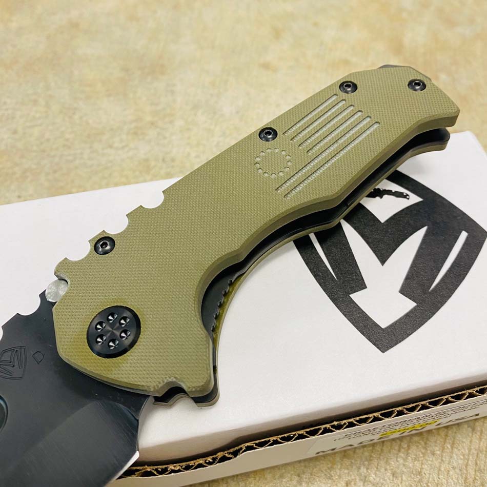 Medford Praetorian Scout M/P D2 Tanto PVD Blade G10 OD Green Handles Knife Serial 212-618 - MKT Scout knife OD green