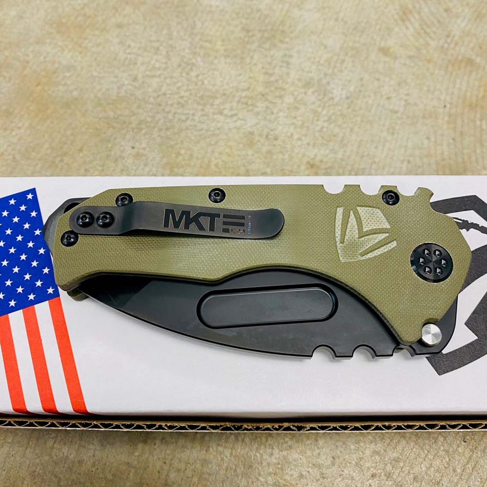 Medford Praetorian Scout M/P D2 Tanto PVD Blade G10 OD Green Handles Knife Serial 212-563 - MKT Scout knife OD green 212-563