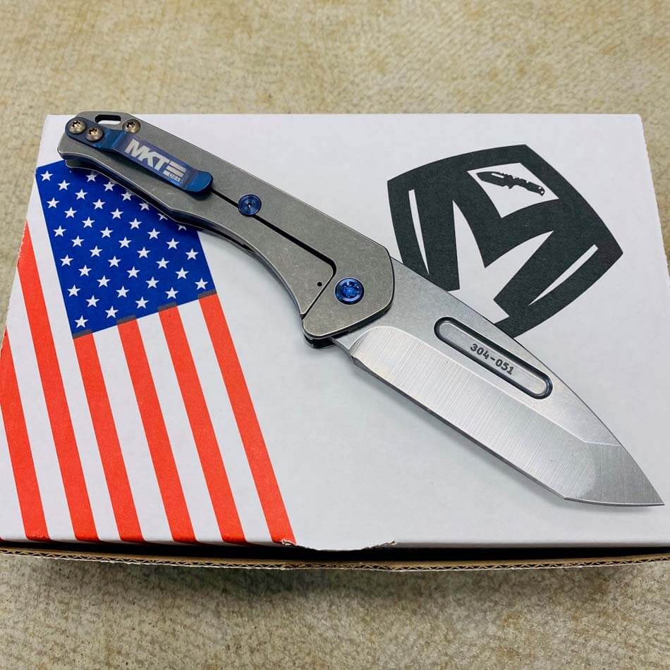Medford Praetorian Slim 3.25" Tumbled Tanto American Flag Knife 304-051 - MKT Prae Slim Flag Knife
