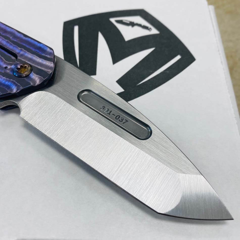 Medford Praetorian Slim Flipper 3.25" S35VN SATIN Drop Point Blade Violet Bark Handles Knife 301-037 - MKT Prae Slim Flipper Vio Bark