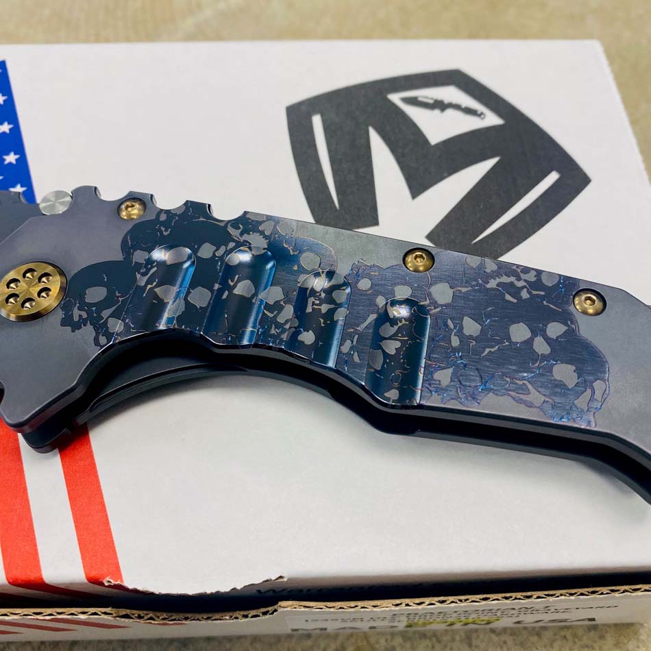 Medford Praetorian T S45VN 3.75" DLC Drop Point Blade DLC Graveyard Skulls Handles Knife Serial 310-785 - MKT Praetorian T Skulls