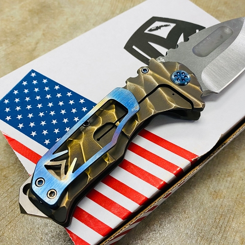 Medford Praetorian TI 3V 3.75" Tumbled Drop Point Bronze Twisted Predator Knife - MK0133TD-36A1-TFCF-BN