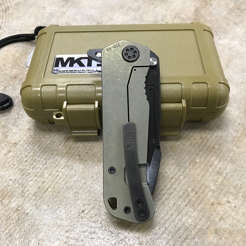 Medford Proxima S35VN 3.9" PVD Blade Bronze Green Lightening Handle Knife Serial 92-011 - MK200SPQ-36A1-SPCP-Q4 92-011