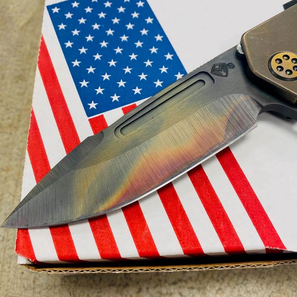 Medford Proxima S35VN 3.9" Vulcan Bronze Handles, PVD with Rose Hardware Knife Serial 108-233 Blade Show 2023 - MKT Proxima Rose