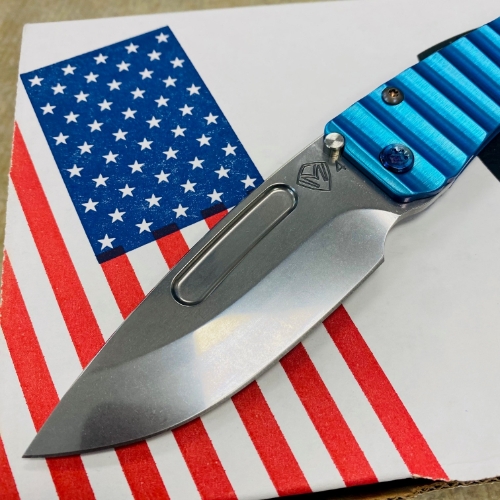 Medford Slim Midi S45VN Tumbled 3.25" Drop Point Aquamarine Gator Belly Knife Serial 306-239 - MKT Slim Midi Gator Belly Aqua