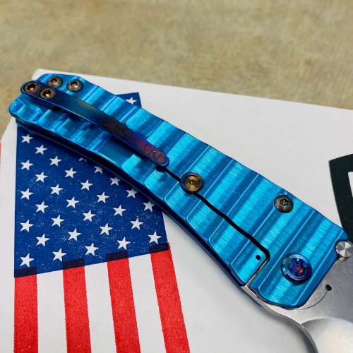 Medford Slim Midi S45VN Tumbled 3.25" Drop Point Aquamarine Gator Belly Knife Serial 306-239 - MKT Slim Midi Gator Belly Aqua