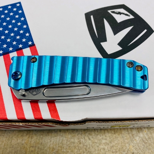 Medford Slim Midi S45VN Tumbled 3.25" Drop Point Aquamarine Gator Belly Knife Serial 306-239 - MKT Slim Midi Gator Belly Aqua