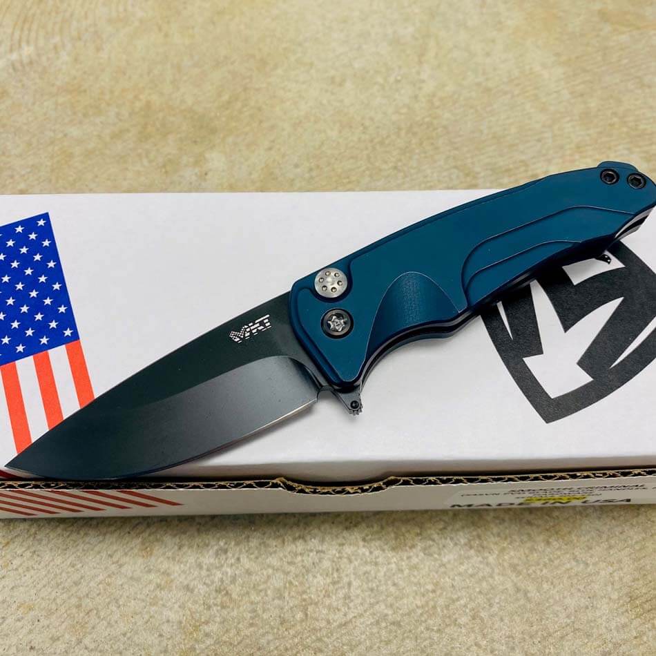 Medford Smooth Criminal Blue S45VN PVD Blade 3" Folding Knife Serial 302-550 - MKT Smooth Crim Blue knife